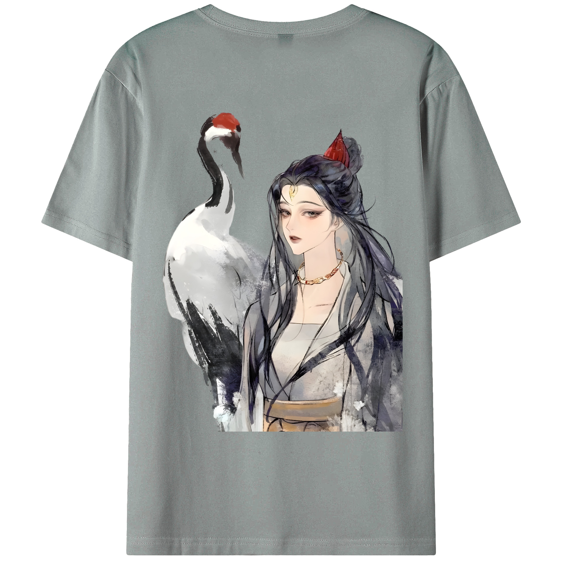 （画像用） Ne Zha 2 ナタ 魔童の大暴れ 綿100％ メンズ半袖Tシャツ（バックプリント） 通気性